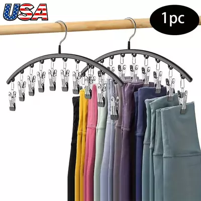 Pants Hangers With Clips Space Saving Legging Organizer Hanging Closet Organizer • $7.13