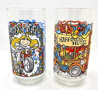 Vintage Mcdonalds The Great Muppet Caper Glasses Miss Piggy Happiness Hotel 1981 • $19