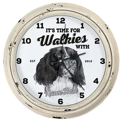 Personalised Kitchen Clock Springer Spaniel Round Wall Hanging Dog Home DC62 • £22.95