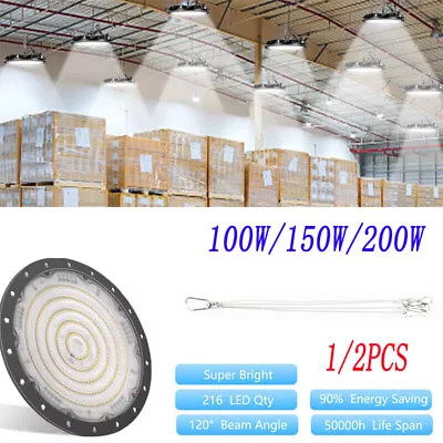 UFO LED High Bay Light 200W Industrial Warehouse Factory Workshop Lights W/Chain • £13.78