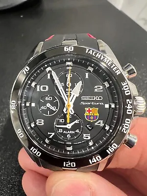 Seiko Sportura FC Barcelona Chronograph Men's Watch JAPAN MINT !!! • $239