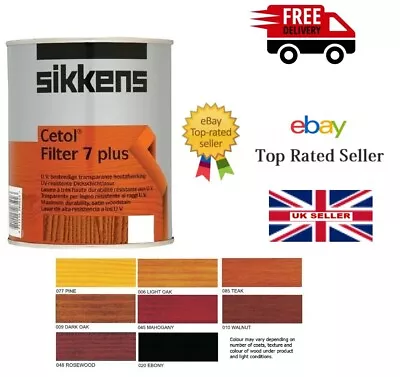 £32.49 • Buy Sikkens Cetol Filter 7 Plus Woodstain Paint - All Sizes - All Colours