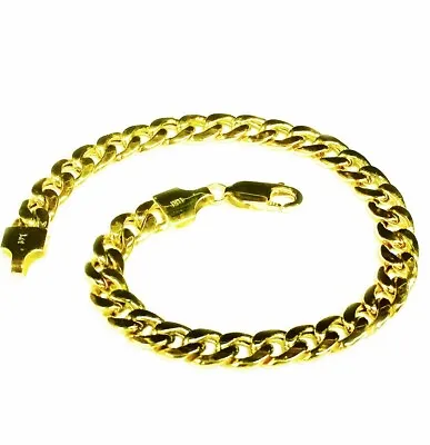 10k Yellow Gold Mens Miami Cuban Curb Link 8.5   4.5mm 4.5 Grams Bracelet HMC120 • $287