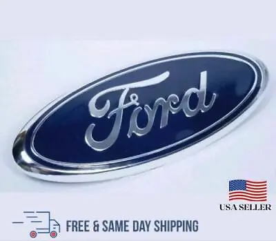 $19.99 • Buy FORD BLUE & CHROME 2004-2016 F150 FRONT GRILLE/ TAILGATE 9 Inch Oval Emblem 1PCS