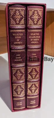 2 Leather Hardcover Books Selected Birds / Selected Quadrupeds Of North America • $154.99