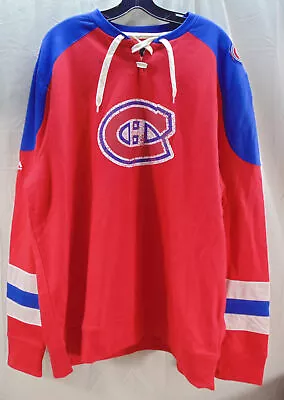 New Majestic Vintage Hockey Montreal Canadiens Lace Up Sweatshirt Men's XXL  • $38