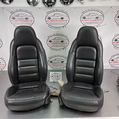 2005-06 C6 Corvette Front Bucket Seat Pair LH/RH - AQ9 AAB Black - OEM • $899.95