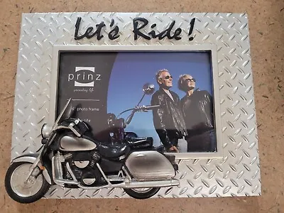 Prinz Let's Ride Photo Picture Frame 3D Motorcycle & Diamond Plate Tread Design • $12.95