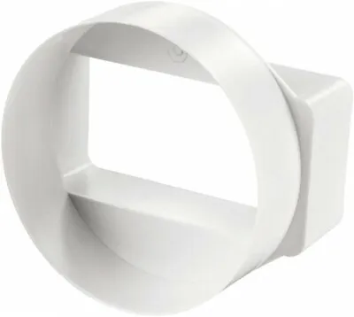 £6.99 • Buy White Short Round To Rectangular Horizontal Ducting Adapter - 110mm X 54mm
