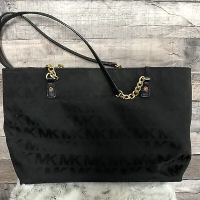 Michael Kors Jet Set Top  Signature Monogram Women Handbag. Black On Black • $58.08