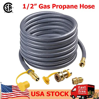 1/2  NG/LP Gas Propane Hose W/ Brass Quick Connect Fitting Kit Heater BBQ Grill • $49.99