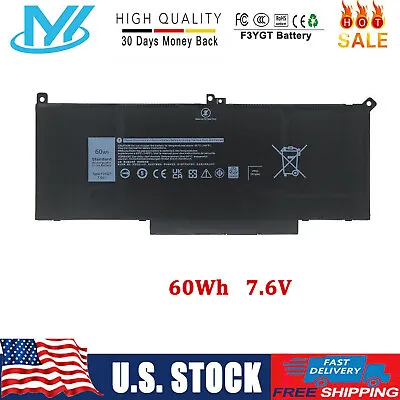 F3YGT Battery For Dell Latitude 12 7000 7280 7290 13 7380 7390 14 7480 7490 60Wh • $20.49