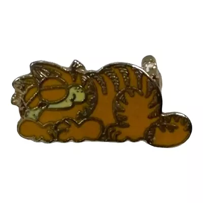 Vintage 1978 Sleeping Garfield The Cat Enamel Lapel Pin - Kat’s Meow Brooch • $15