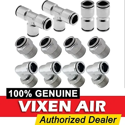 Air Suspension Set Of Push To Connect Fittings 1/2  Npt For 1/2  Od Air Lines • $34.99