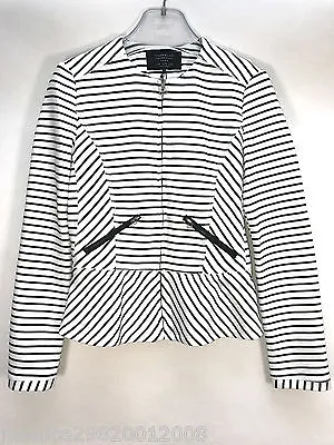 £49 • Buy Zara Striped Jacket Nautical Blazer Size Medium 
