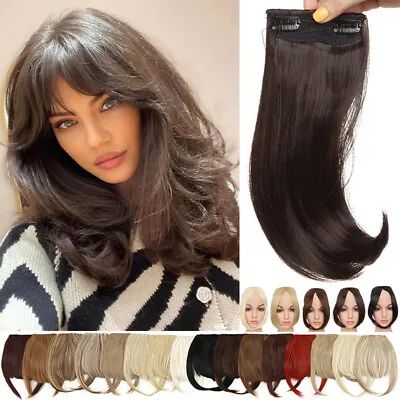 Thick Clip In Wave Two Side Bangs Hair Fringe Front Bangs Peice Hair Extension • £6.84