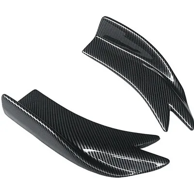 2Pcs Car Rear Lip Wrap Angle Splitters Canard Diffuser Spoiler Carbon Fiber Look • $26.90