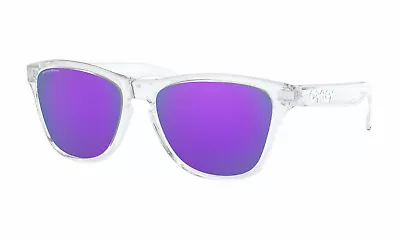 New Oakley Youth Frogskins OOJ9006-14 Polished Clear Frame Prizm Violet Lens • $94.98