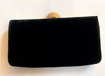 8.5” Morris Moskowitz MM Vintage Black Velvet Clutch Bag Purse • $24.99