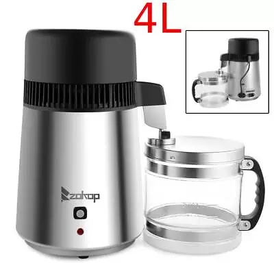 4L Countertop Water Distiller Electric Purifier Stainless Steel Water Filter UK • £79.99