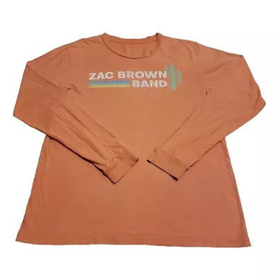 Zac Brown Band Long Sleeve T-Shirt Orange Pink Men's Large L Music Country Band • $12.90