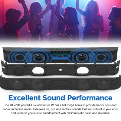 £39.99 • Buy TV Home Theater Soundbar Bluetooth Sound Bar Speaker System Subwoofer W/ Remote