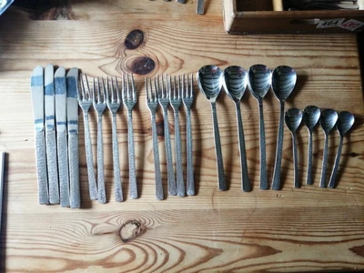 £10.51 • Buy VINTAGE Viners Of Sheffield STUDIO Bark Effect Cutlery 20pcs Set Bundle