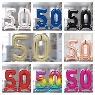 50th Birthday Air Filled Free Standing Party Balloons. 50th Birthday Decorations • £8.99