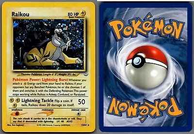 2001 Pokemon Neo Revelation #13/64 Raikou Holo Rare • $64.99