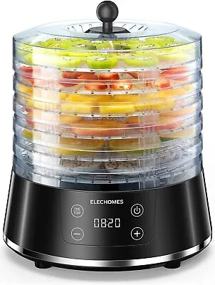 Elechomes Upgraded 6 Tray Food Dehydrator Adjustable Fruit Dryer Meat Jerky Herb • $44.99