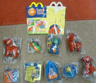 £18 • Buy NEW UNOPENED McDONALDS  CLIFFORD THE BIG RED DOG  SET 9 TOYS & CARD FOOD BOX2003