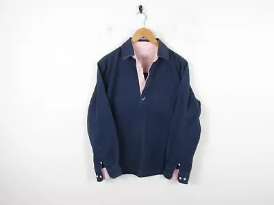 Womens Joules Blue Long Sleeve Chore Polo Over Shirt Top Size M • $3.78