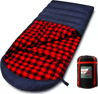 0 Degree Sleeping Bag Cotton Flannel Sleeping Bags For Adults Cold Weather Campi • $77.88