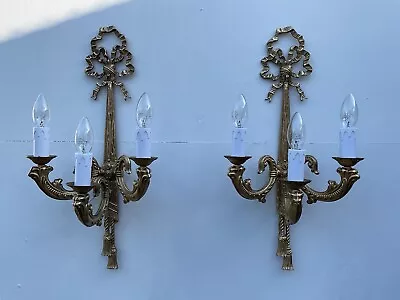 Pair Of Vintage French Wall Lights Louis Xvi Rococo Style  • £145
