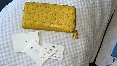 Gorgeous Anya Hindmarch Mustard Wallet Cute Bow Stitch Cost £279 Harrods London • £27