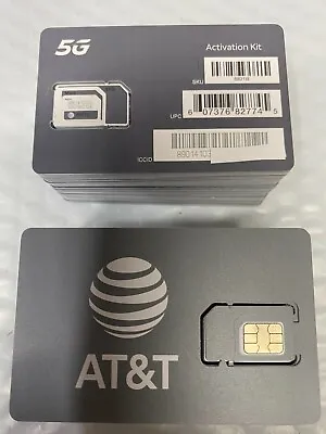 AT&T SIM Card 5G 4G 3 In 1 Triple Cut Standard Micro And Nano  Post &Prepaid • $3.79