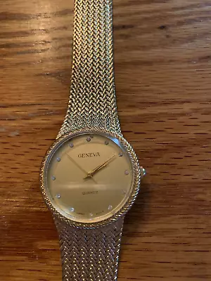 GENEVA Gold Tone Quartz Wrist Watch Japan Movement • $39