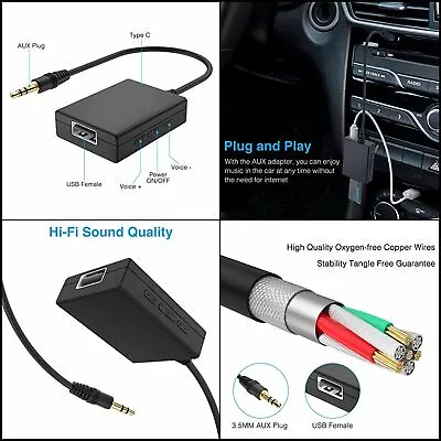 USB To Aux Audio Adapter ANDTOBO 3.5mm Male To USB Female Adapter For Music • $13.99