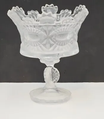 Godinger Royalty Frosted Crystal Footed  Pedestal 5 3/4  Candy Bowl Centerpiece  • $25