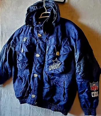 Vintage NFL Pro Line Dallas Cowboys Logo Athletic Puffer Coat XL Rolled Hood  • $69