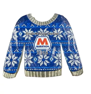 Marathon Oil Pewter Ornament 2018 Christmas Sweater • $12.95