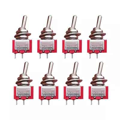 8Pcs SPST Mini Toggle Switch Miniature On/Off Switch 2 Terminal 2 Position 6A.. • $12.61