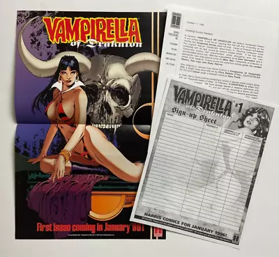 VAMPIRELLA OF DRAKULON #1 Promo Comic Poster Press Kit Harris Comics 1996 UNUSED • $32