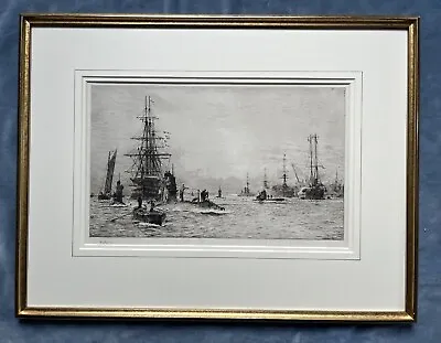 William Lionel Wyllie Original Signed Etching Submarines In Portsmouth Harbour • £495