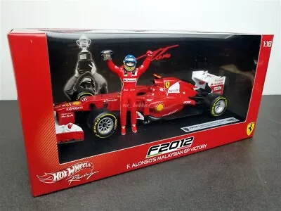 2012 F2012 Ferrari F1 F. Alonso Malaysian Gp Victory W/ Figuer 1/18 #5 Bbw94 Led • $149.99