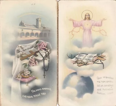 2 Vintage Catholic Holy Cards - Latin Phrases - 1930's - G Basevi - Italy • $4.99