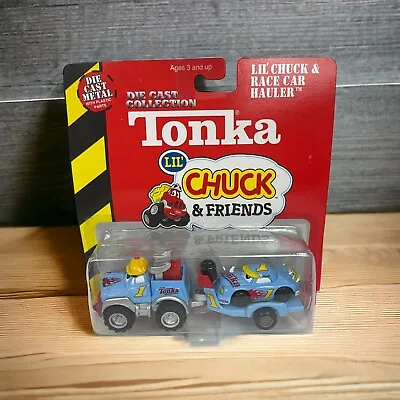 2002 Tonka Die Cast Collection Lil’ Chuck And Friends Race Car Hauler  • $11.99