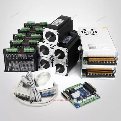 CNC Kit 5 Axis Breakout Board & Nema23 Stepper Motor For DIY Router/Mill/Plasma • $975.83