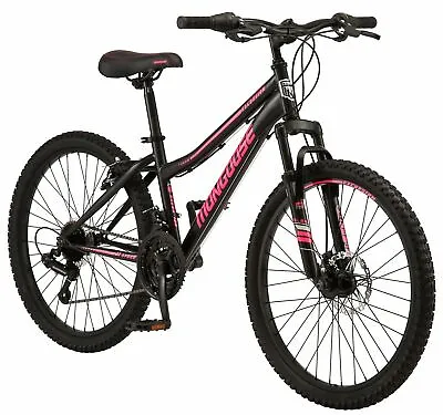 New Mongoose Excursion Girl Mountain Bike 24” Wheel - BLACK/PINK  • $349.99