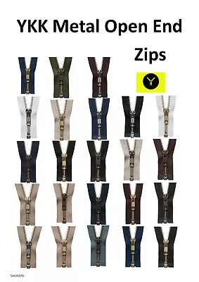 YKK Metal Brass Strong Open End Zip / 150+ Variations / Jackets / Coat Zips • £6.20